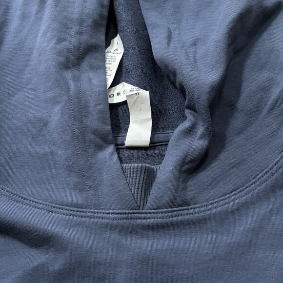 Lululemon All Yours Cropped Sweatshirt Hoodie Ink Blue Size 4 Crispy Pull Tag - Picture 8 of 9